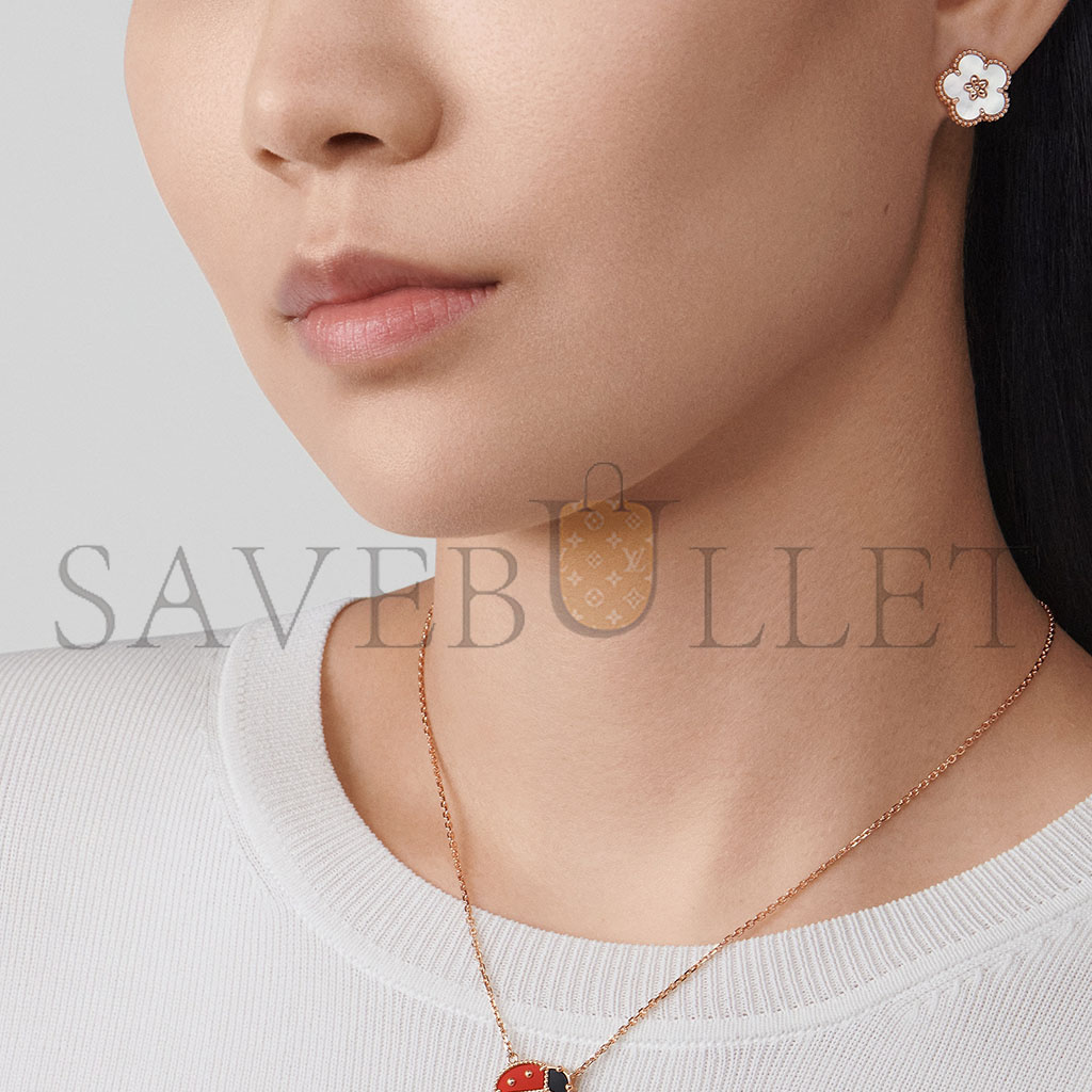 V*N CL*F arpels lucky spring earrings, plum blossom vcarp7ru00